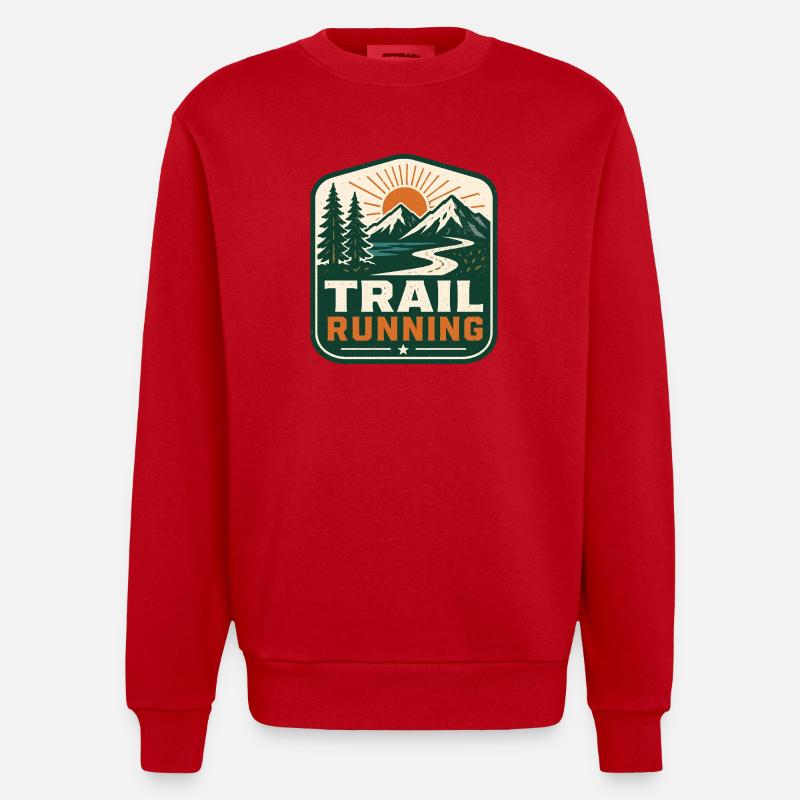 Course sur sentier - Sweat bio épais oversize fabriqué en UE - rouge