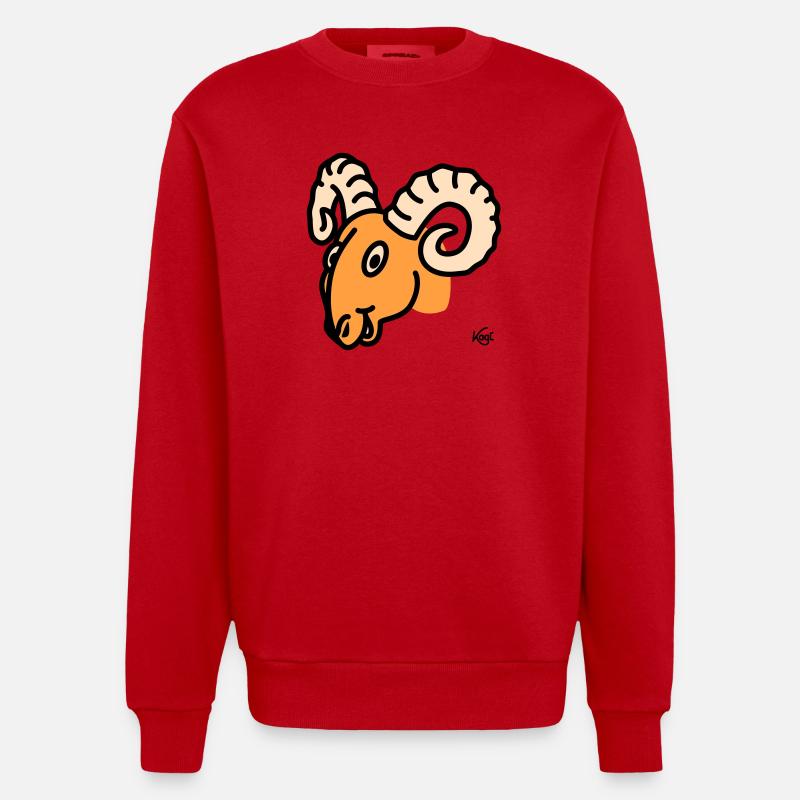 Aries large - Heavyweight Oversized Organic Crew Neck Made in EU - red