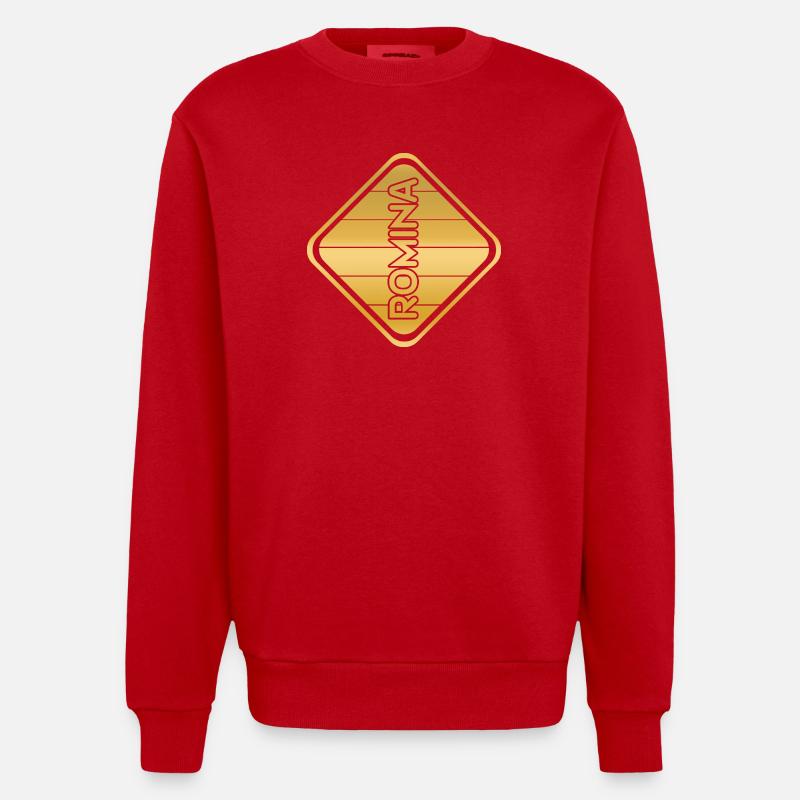 Romina als Ehefrau - Heavyweight Oversized Organic Crew Neck Made in EU - Rot