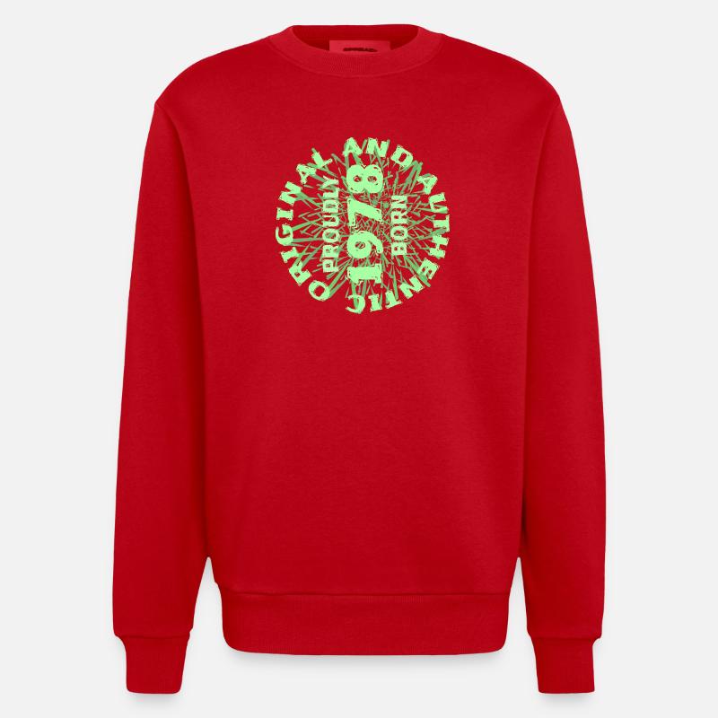 1978 - Sweat bio épais oversize fabriqué en UE - rouge