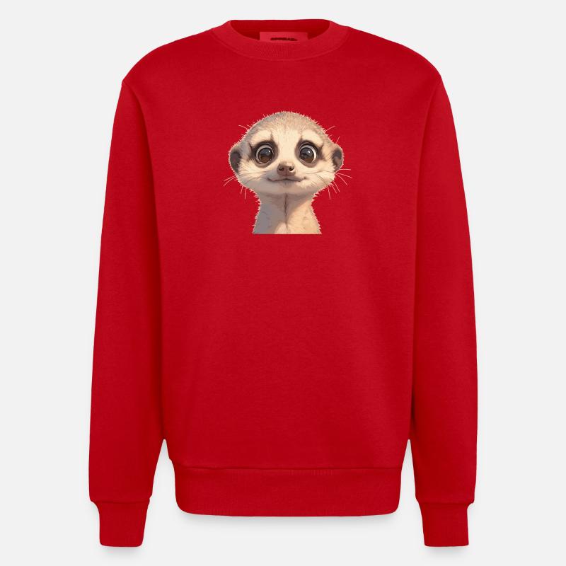 Suricate Erdmännchen - Sweat bio épais oversize fabriqué en UE - rouge
