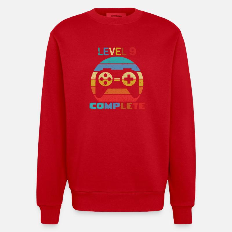 level 9 complete - Heavyweight Oversized Organic Crew Neck Made in EU - Rot
