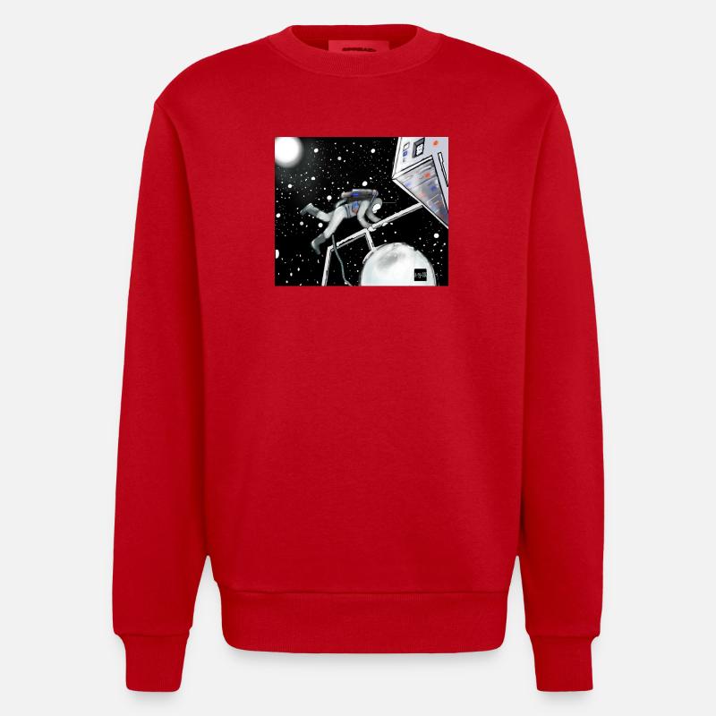 Explorateur spatial en orbite - Sweat bio épais oversize fabriqué en UE - rouge