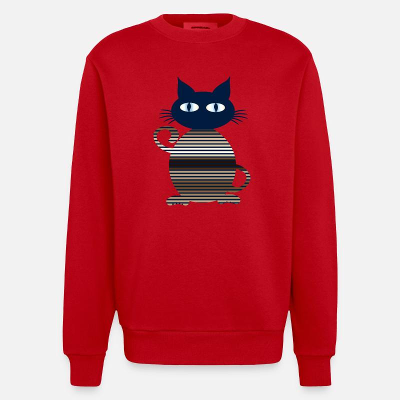 chat - Sweat bio épais oversize fabriqué en UE - rouge