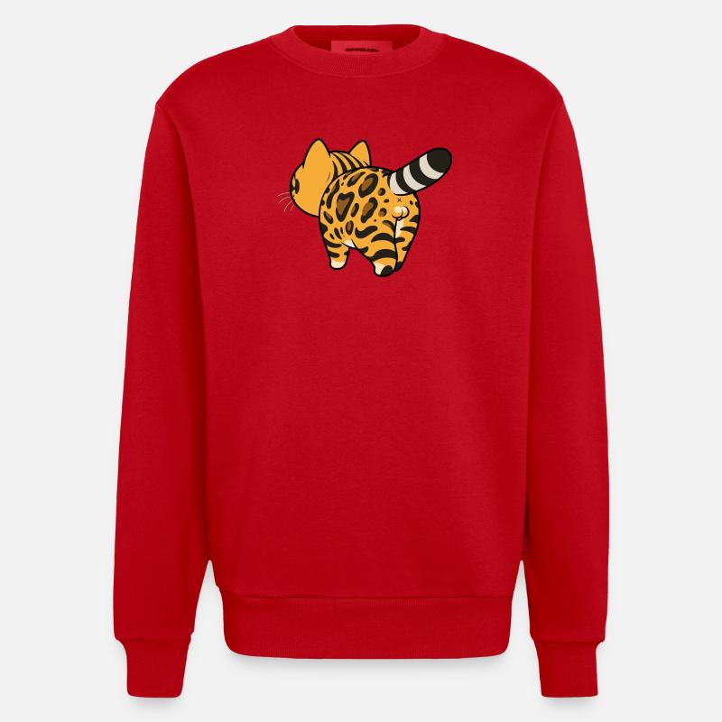 Leopard pattern converter - Heavyweight Oversized Organic Crew Neck Made in EU - red