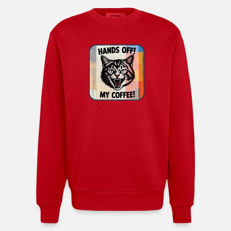 Pas touche ! Mon café - Sweat bio épais oversize fabriqué en UE - rouge