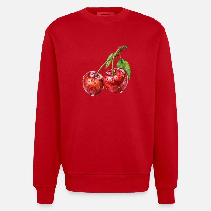 cerise - Sweat bio épais oversize fabriqué en UE - rouge