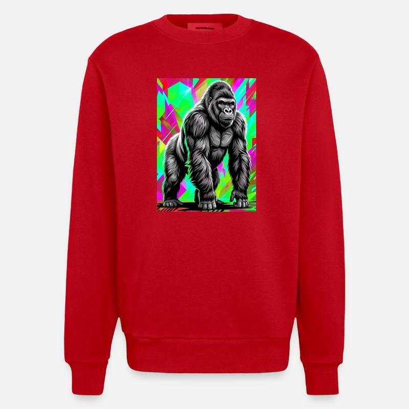 gorille - Sweat bio épais oversize fabriqué en UE - rouge