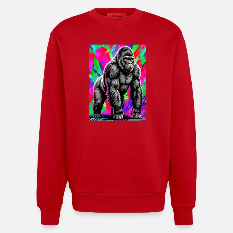 gorille - Sweat bio épais oversize fabriqué en UE - rouge