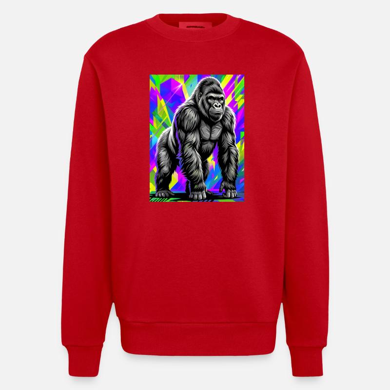gorille - Sweat bio épais oversize fabriqué en UE - rouge