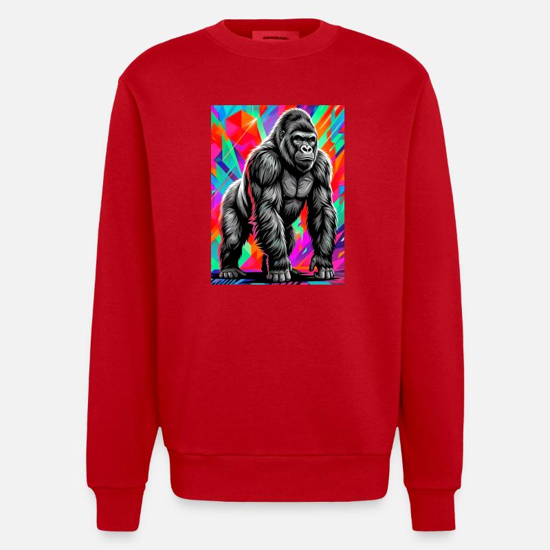 gorille - Sweat bio épais oversize fabriqué en UE - rouge
