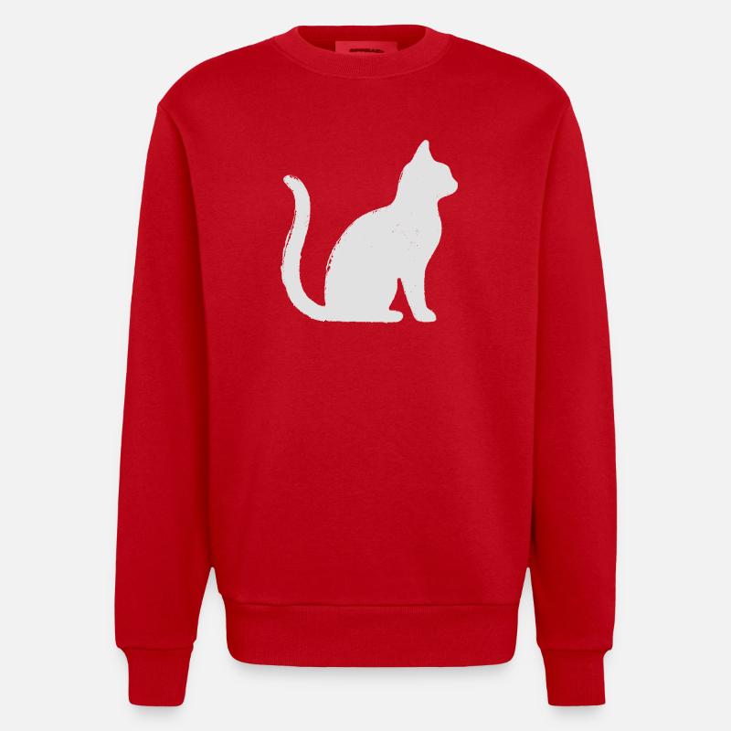 Katze - Heavyweight Oversized Organic Crew Neck Made in EU - Rot