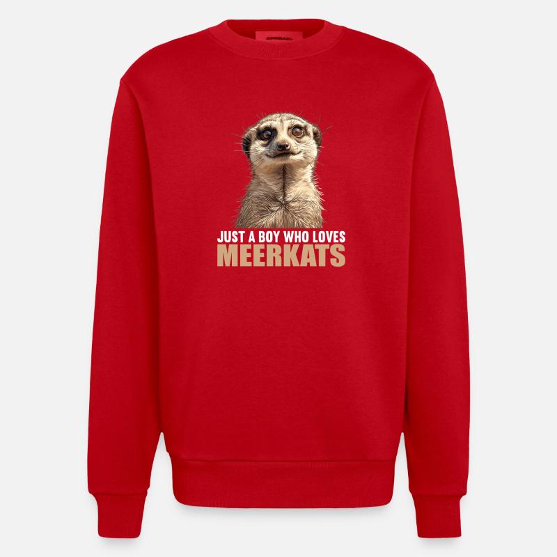 Suricate Erdmännchen - Sweat bio épais oversize fabriqué en UE - rouge