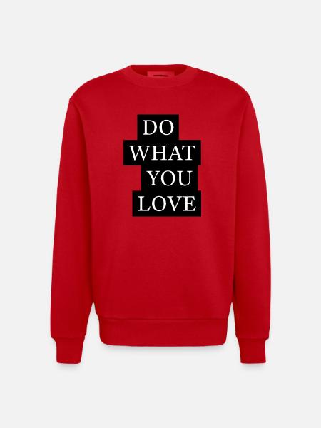 Déclaration « Faites ce que vous aimez » - Sweat bio épais oversize fabriqué en UE - rouge