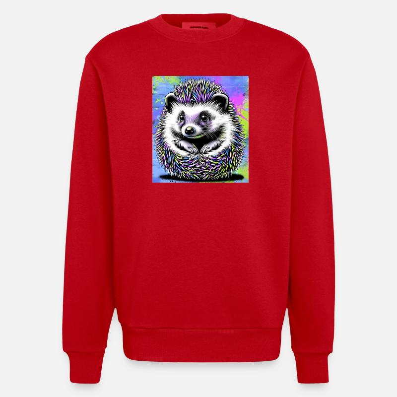 hérisson - Sweat bio épais oversize fabriqué en UE - rouge