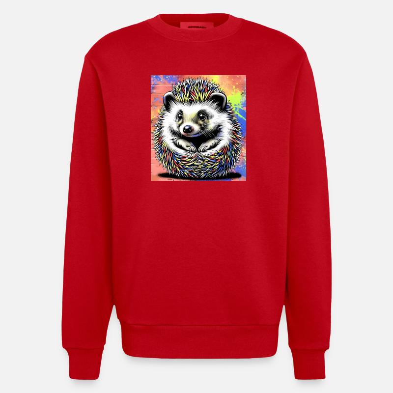 hérisson - Sweat bio épais oversize fabriqué en UE - rouge