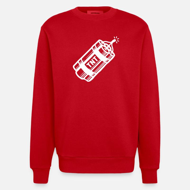 Dynamit Tnt - Heavyweight Oversized Organic Crew Neck Made in EU - Rot