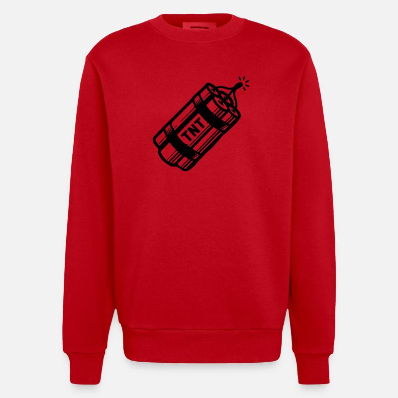 Dynamit Tnt - Heavyweight Oversized Organic Crew Neck Made in EU - Rot