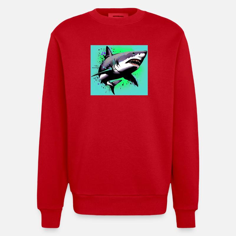 Requin - Sweat bio épais oversize fabriqué en UE - rouge