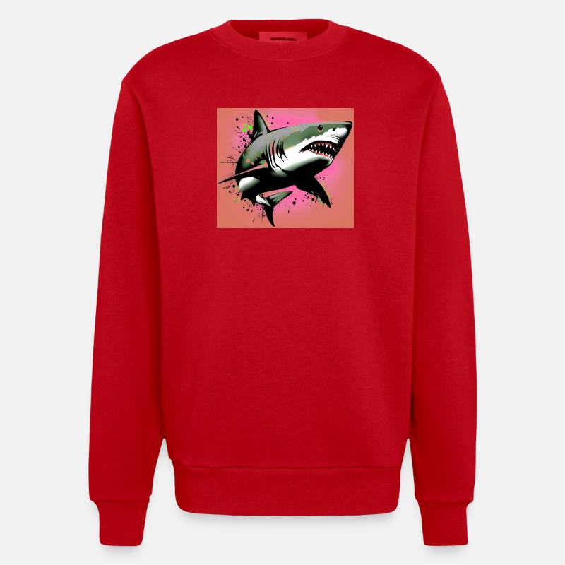 Requin - Sweat bio épais oversize fabriqué en UE - rouge