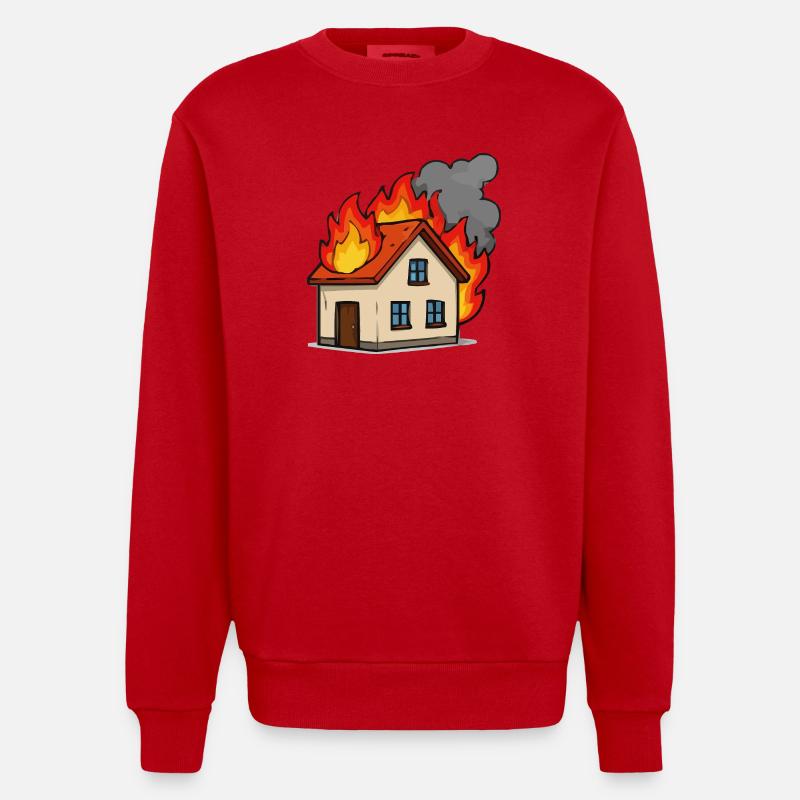 Caserne de pompiers - Sweat bio épais oversize fabriqué en UE - rouge