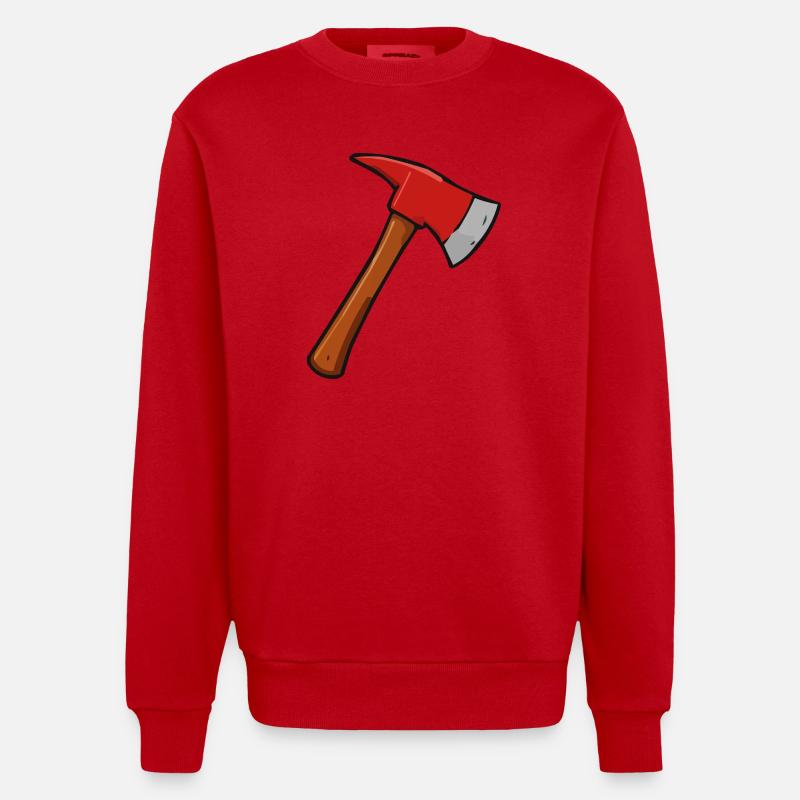 axt - Heavyweight Oversized Organic Crew Neck Made in EU - Rot