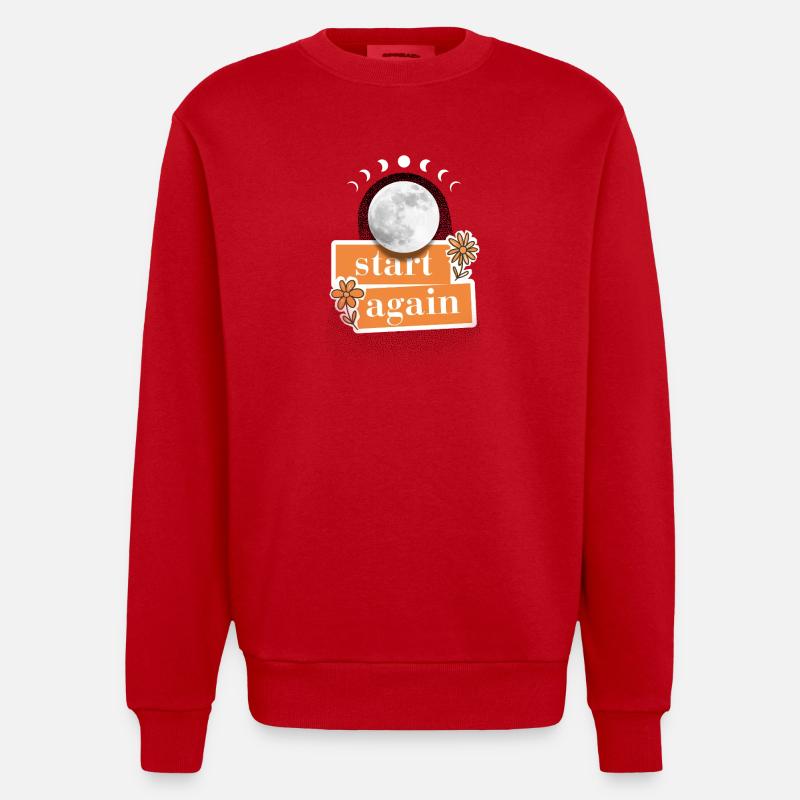 Start again - Heavyweight Oversized Organic Crew Neck Made in EU - Rot