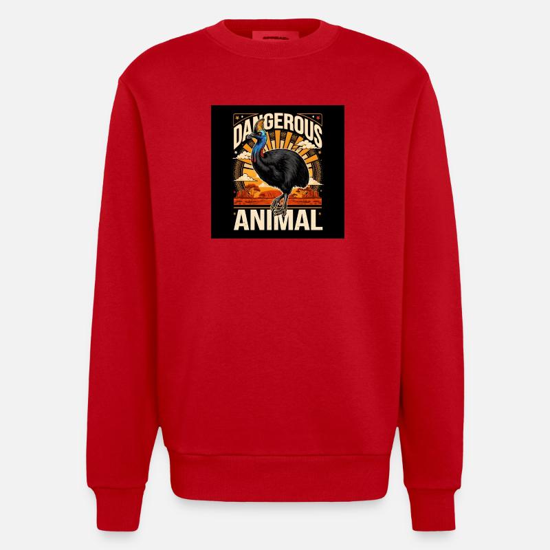 Extremely perilous  - Heavyweight Oversized Organic Crew Neck Made in EU - Rot