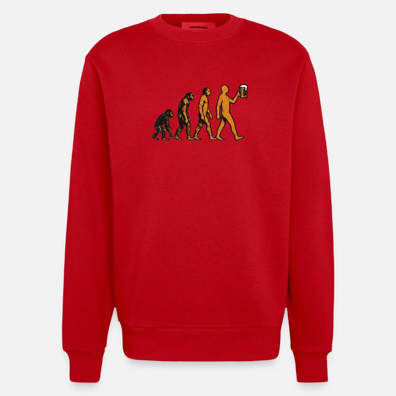 Evolution Bier - Heavyweight Oversized Organic Crew Neck Made in EU - Rot