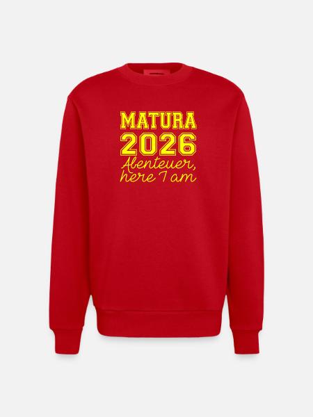 Matura 2026 Spruch - Heavyweight Oversized Organic Crew Neck Made in EU - red