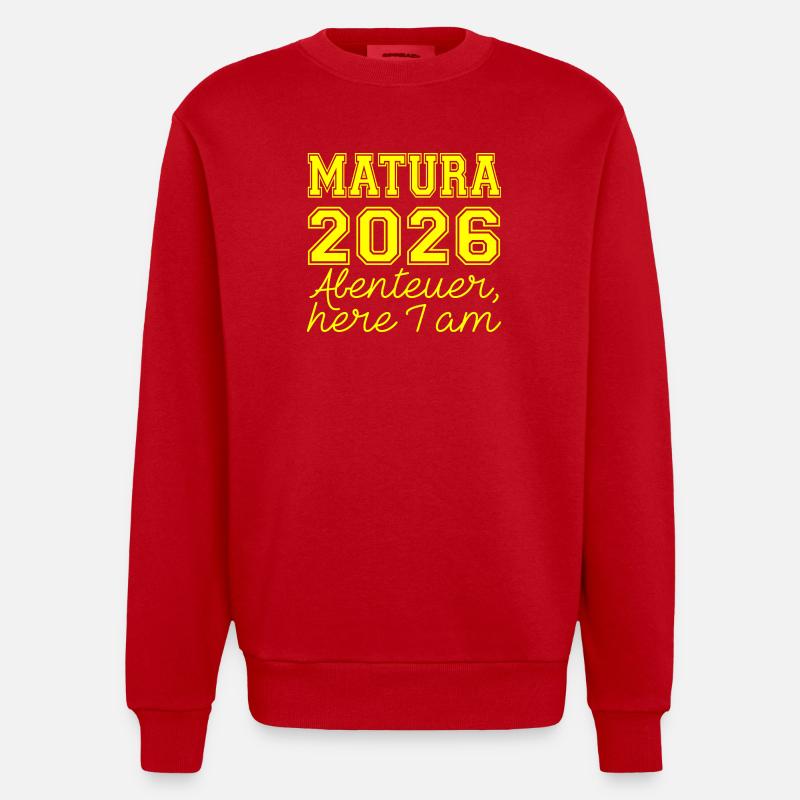 Matura 2026 Spruch - Heavyweight Oversized Organic Crew Neck Made in EU - Rot