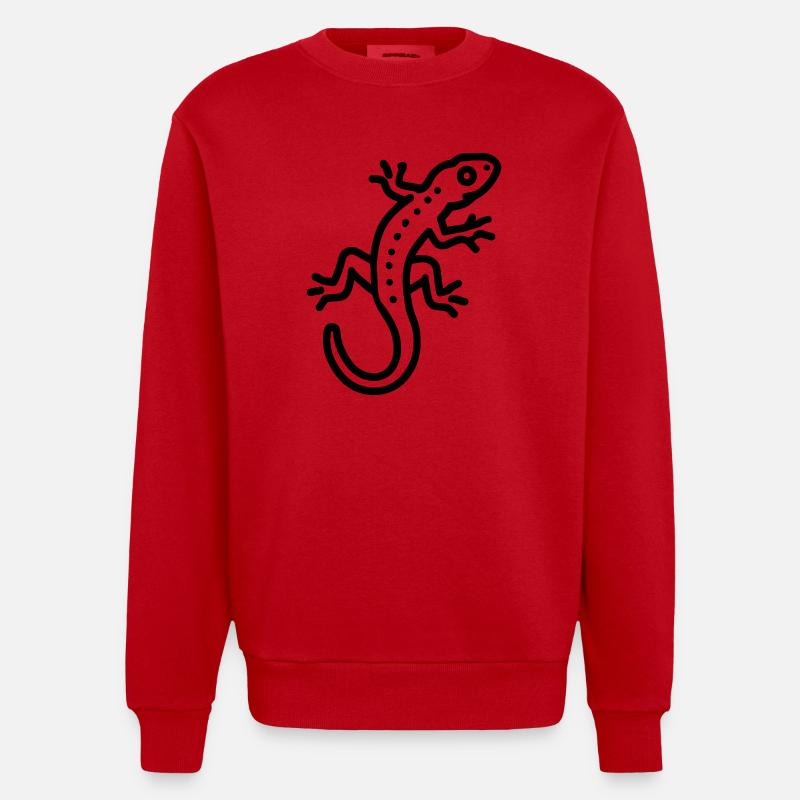 Eidechse - Heavyweight Oversized Organic Crew Neck Made in EU - Rot
