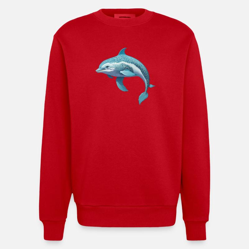 Dauphin - Sweat bio épais oversize fabriqué en UE - rouge