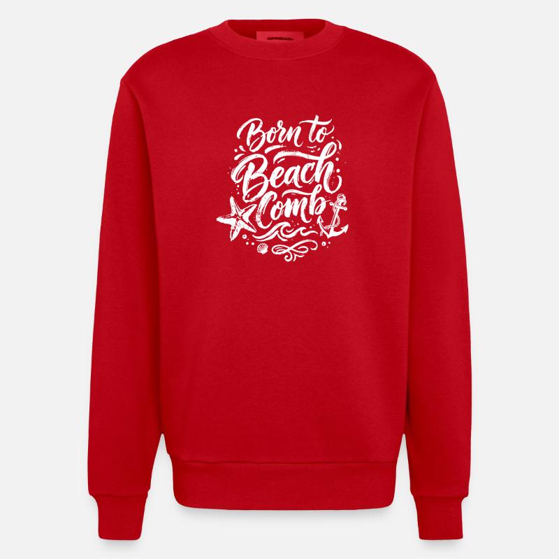 Né à Beach Comb - Sweat bio épais oversize fabriqué en UE - rouge