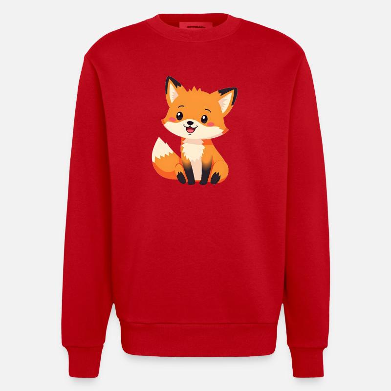 Fuchs - Heavyweight Oversized Organic Crew Neck Made in EU - Rot