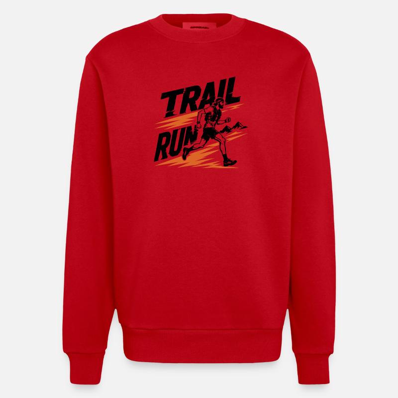 Course sur sentier - Sweat bio épais oversize fabriqué en UE - rouge