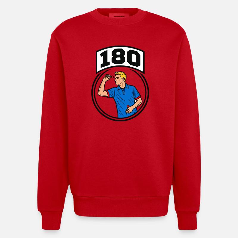 180 fléchettes - Sweat bio épais oversize fabriqué en UE - rouge