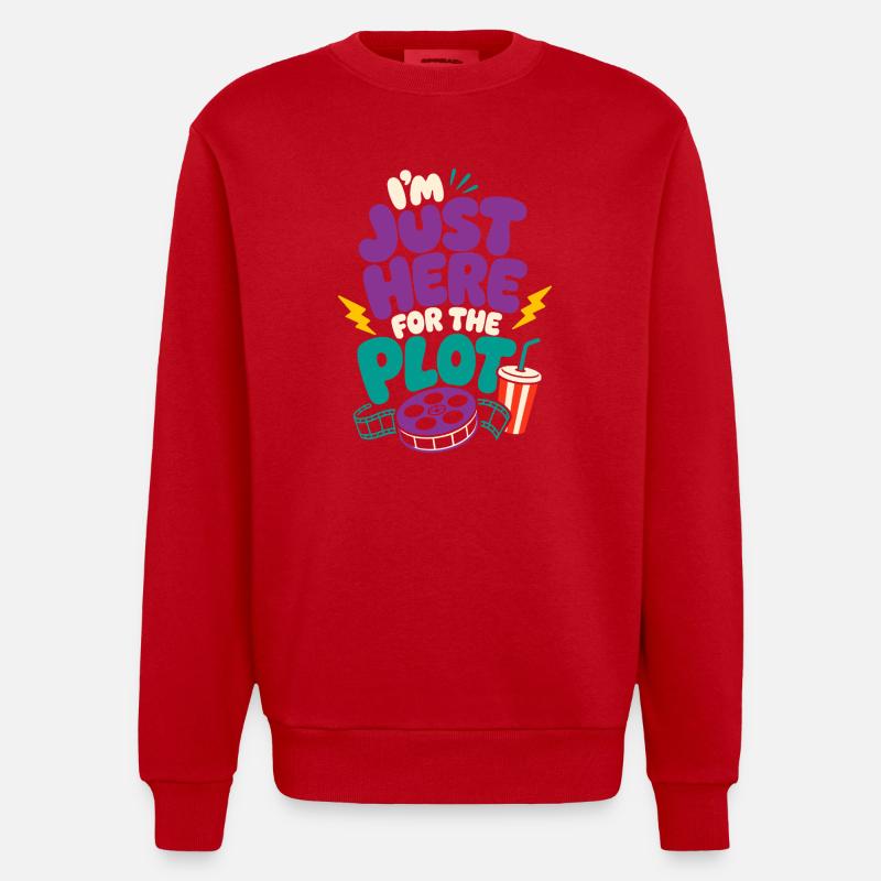 Just Here For The Plot - Heavyweight Oversized Organic Crew Neck Made in EU - Rot