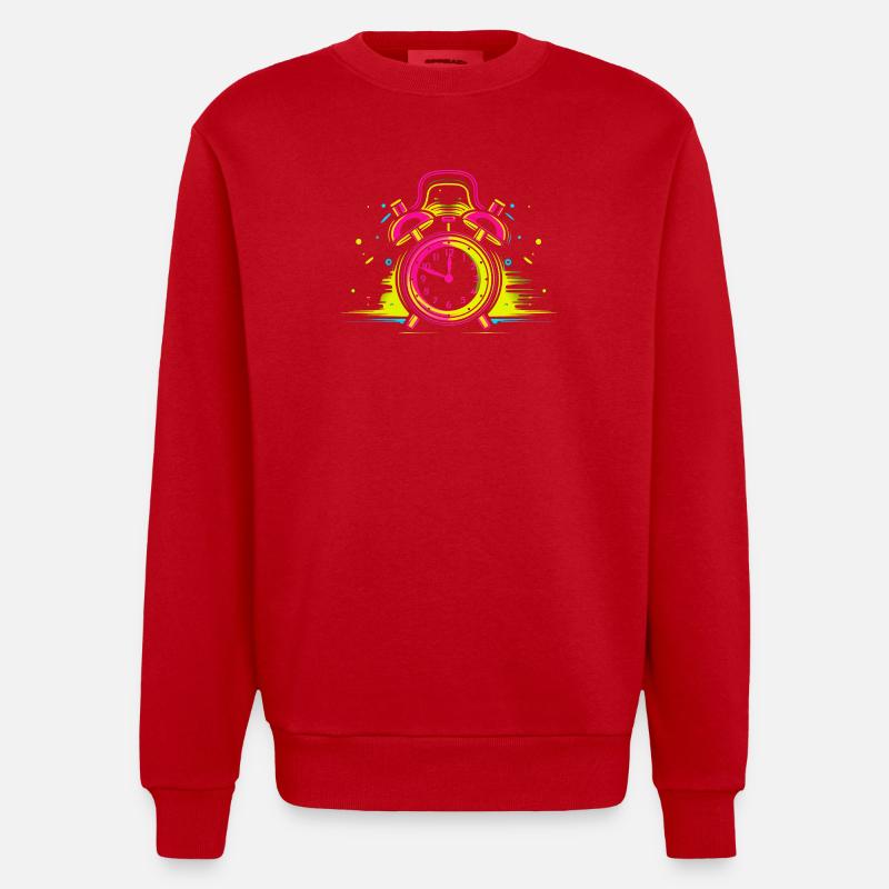 Synthwave de réveil - Sweat bio épais oversize fabriqué en UE - rouge