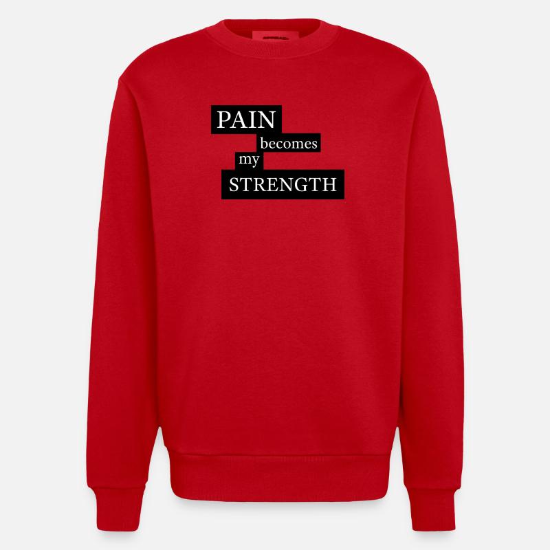 La douleur devient ma force - Sweat bio épais oversize fabriqué en UE - rouge