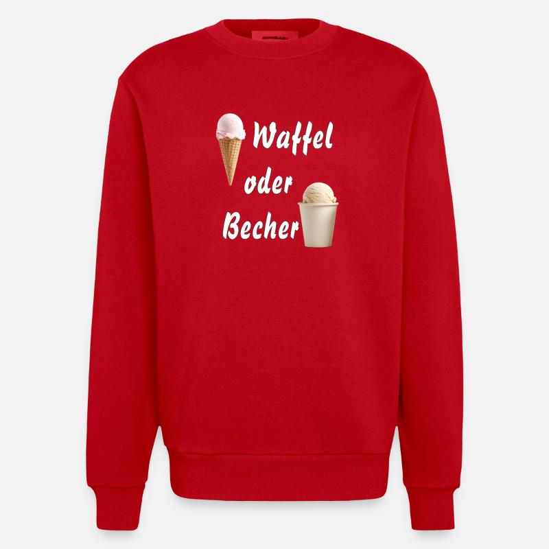 EIS WAFFEL ODER BECHER - Heavyweight Oversized Organic Crew Neck Made in EU - Rot