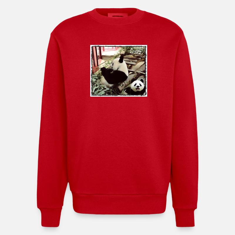 Mode Panda activé - Sweat bio épais oversize fabriqué en UE - rouge