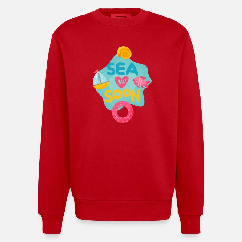 Mer Bientôt - Sweat bio épais oversize fabriqué en UE - rouge