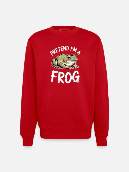 Frog Sayings Frogs Funny Frog Gift - Heavyweight Oversized Organic Crew Neck Made in EU - red