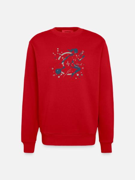 Sports Science Running DNA Physiotherapy - Heavyweight Oversized Organic Crew Neck Made in EU - red