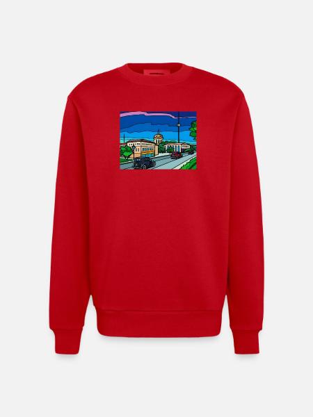 Retro City Straßenszene - Heavyweight Oversized Organic Crew Neck Made in EU - Rot