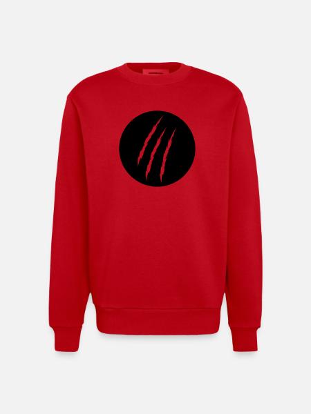 claw - Heavyweight Oversized Organic Crew Neck Made in EU - red