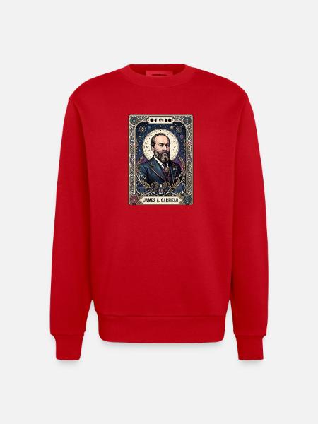 James A Tarotkarte - Heavyweight Oversized Organic Crew Neck Made in EU - Rot