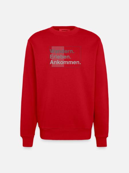 Wandern erleben - Heavyweight Oversized Organic Crew Neck Made in EU - Rot