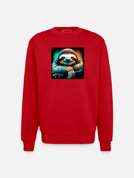 sloth - Heavyweight Oversized Organic Crew Neck Made in EU - red